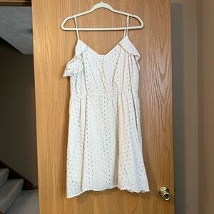 White Sundress with Metallic Polka Dots